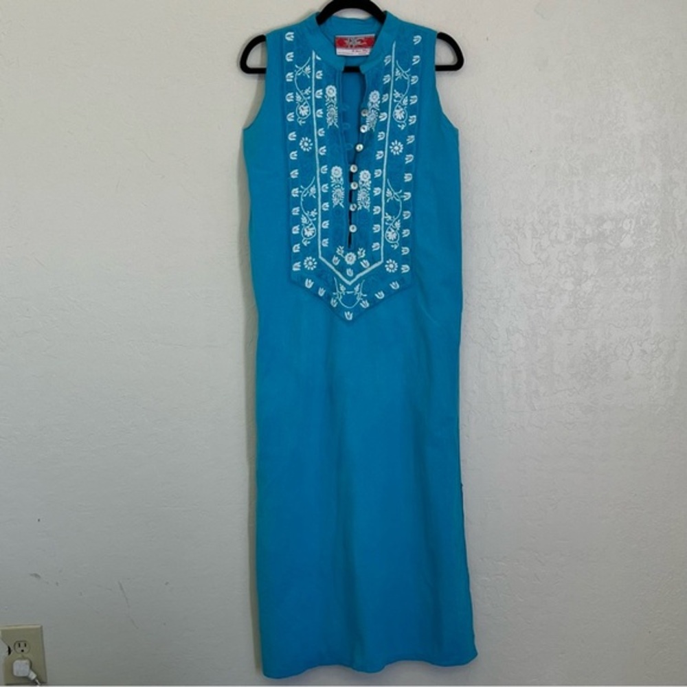 Vintage Nativa Handmade‎ Mexican Embroidered Tank Dress Sz S? GVC